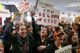 Protestors against Trumps Immigration policies