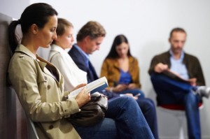 People sitting in waiting room